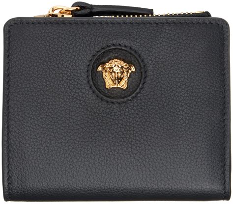 versace collection leather wallet on chain|Versace wallet medusa.